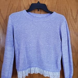 Girls size L 10/12 Lilac knitted sweater